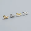 Light Luxury Stud Earrings S925 Silver Geometric Fanshaped Electroplated For Women