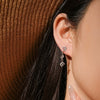 Light Luxury Style English Letter M Heart Silver Earrings With Platinum And 18K Gold Electroplating