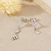 Light Luxury Style English Letter M Heart Silver Earrings With Platinum And 18K Gold Electroplating