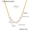 Light Luxury Style Exquisite Bead Necklace For Women Stainless Steel Shell Beads Geometric Titanium Steel Electroplated