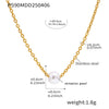 Light Luxury Style Exquisite Bead Necklace For Women Stainless Steel Shell Beads Geometric Titanium Steel Electroplated