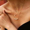 Light Luxury Style Exquisite Bead Necklace For Women Stainless Steel Shell Beads Geometric Titanium Steel Electroplated