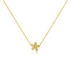 Light Luxury Style Floral S925 Sterling Silver Necklace And Cool Earrings With Platinum Or 18K Gold Electroplating