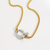 Light Luxury Style Geometric Carabiner Necklace Stainless Steel Box Chain With 18K Gold Plated Electroplating For Couple Men And Women