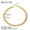 Light Luxury Style Shell Element Jewelry Suit For Women Geometric Pattern 18K Gold Plated Stainless Steel Necklace Bracelet Suit Furnace Vacuum Plating