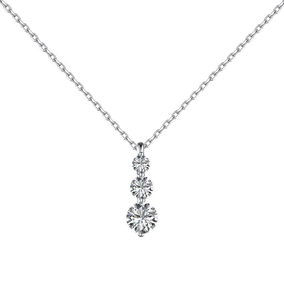 Light Luxury Style 925 Sterling Silver Women's Jewelry Set With Gourd Style And Electroplating Including Earrings And Necklace