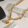 Light Luxury Titanium Steel And Stainless Steel Necklace With Geometric Style And Electroplating Treatment For Women