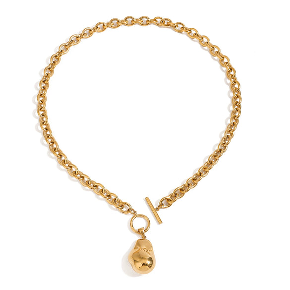 Light Luxury Titanium Steel And Stainless Steel Necklace With Geometric Style And Electroplating Treatment For Women