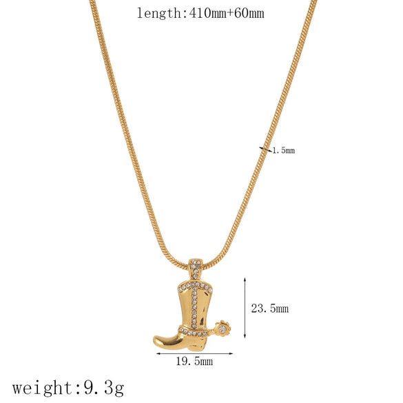 Light Luxury Titanium Steel And Stainless Steel Women's Necklace With Star And Geometric Pattern Pendant And Electroplating Design