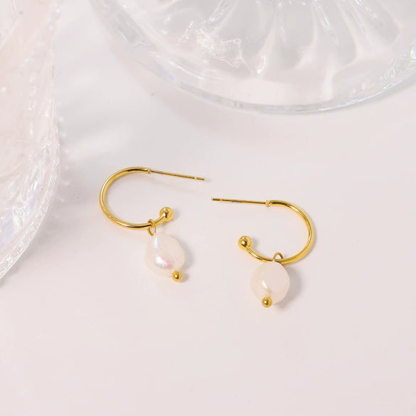 Light Luxury Titanium Steel C Shaped Geometric Handmade Women's Earrings