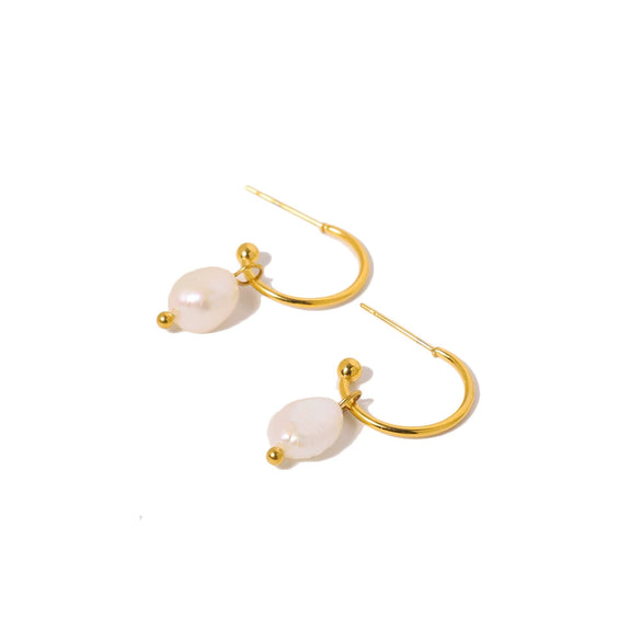 Light Luxury Titanium Steel C Shaped Geometric Handmade Women's Earrings