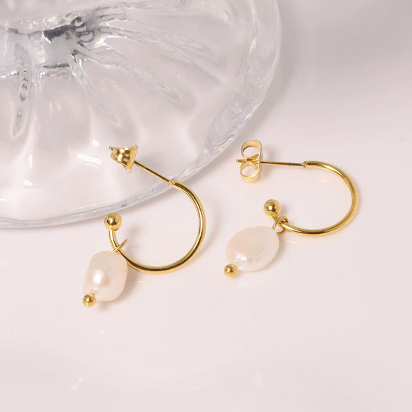 Light Luxury Titanium Steel C Shaped Geometric Handmade Women's Earrings
