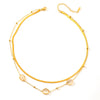 Light Luxury Titanium Steel Double Layer Cat's Eye Necklace With Geometric Pattern For Women