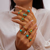 Light Luxury Titanium Steel Geometric Open Ring With Electroplating For Women Fashion Jewelry