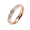 Light Luxury Titanium Steel Geometric U Shaped Ring With Diamond Setting Minimalist Unisex Couple Band