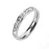 Light Luxury Titanium Steel Geometric U Shaped Ring With Diamond Setting Minimalist Unisex Couple Band