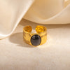 Light Luxury Titanium Steel Ring Plated With Gold Multicolor U Shape Opening Adjustable Ring For Women