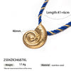 Light Luxury Trendy All Match Conch Sea Star Sun Necklace Made Of 18K Gold And Stainless Steel