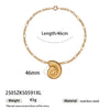 Light Luxury Trendy All Match Conch Sea Star Sun Necklace Made Of 18K Gold And Stainless Steel