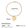 Light Luxury Trendy All Match Conch Sea Star Sun Necklace Made Of 18K Gold And Stainless Steel