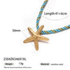 Light Luxury Trendy All Match Conch Sea Star Sun Necklace Made Of 18K Gold And Stainless Steel