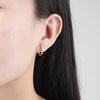 Light Luxury U Shaped Geometric Blue Turquoise Earrings In S925 Sterling Silver With Electroplated Finish