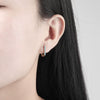 Light Luxury U Shaped Geometric Blue Turquoise Earrings In S925 Sterling Silver With Electroplated Finish