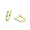 Light Luxury U Shaped Geometric Blue Turquoise Earrings In S925 Sterling Silver With Electroplated Finish
