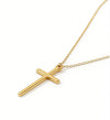 Light Luxury Unisex Geometric Stainless Steel 14K Goldplated Cross Necklace With Vacuum Plating