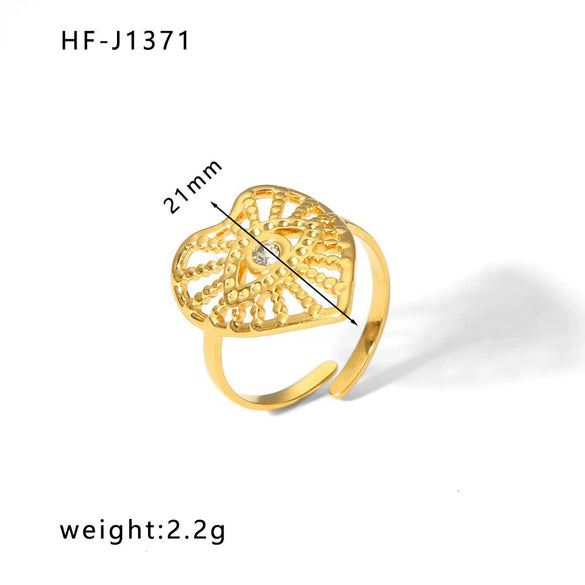 Light Luxury Vintage Unisex Geometric Drop Shape Stainless Steel Earrings And Ring With 18K Vacuum Plating In Furnace Niche Design High End Simple Style Jewelry