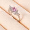 Light Luxury Women's Copper Ring Inlaid With Zircon Wing Heart Shape Electroplated