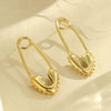 Light Luxury Women's Heartshaped Stainless Steel Earrings With Geometric Pattern And Electroplating