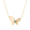 Light Luxury Women's Necklace S925 Silver With Fritillaria Butterfly Animals Pattern Electroplated