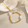 Light Luxury Women's Pearl Bracelets Geometric Stainless Steel Electroplated Accessories