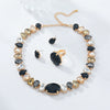 Light Luxury Women's Rhinestone Jewelry Set Necklace Earrings Ring With Inlay Design