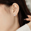 Light Luxury Women's S925 Sterling Silver Flower Zircon Earrings With Electroplating Design