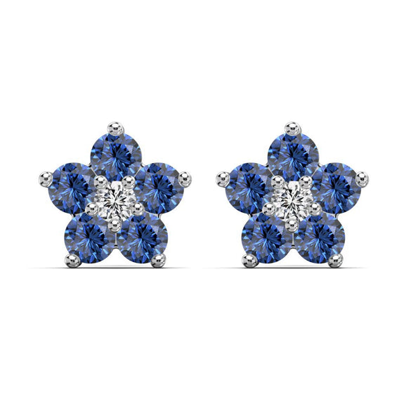 Light Luxury Women's S925 Sterling Silver Flower Zircon Earrings With Electroplating Design