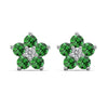 Light Luxury Women's S925 Sterling Silver Flower Zircon Earrings With Electroplating Design