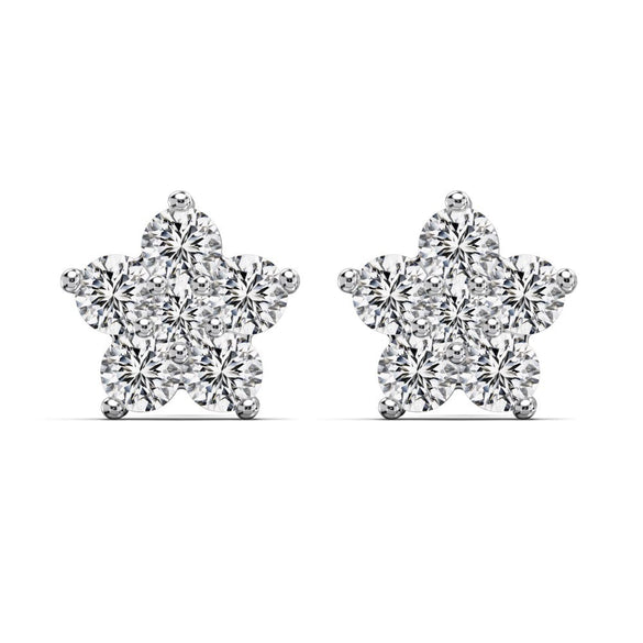 Light Luxury Women's S925 Sterling Silver Flower Zircon Earrings With Electroplating Design