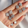 Light Luxury Women's S925 Sterling Silver Flowerpatterned Electroplated Earrings