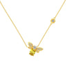 Light Luxury Women's S925 Sterling Silver Jewelry Set With Firefly Shape And Yellow Zirconium Inlay And Electroplating Process And Small Animal Patterns