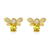 Light Luxury Women's S925 Sterling Silver Jewelry Set With Firefly Shape And Yellow Zirconium Inlay And Electroplating Process And Small Animal Patterns