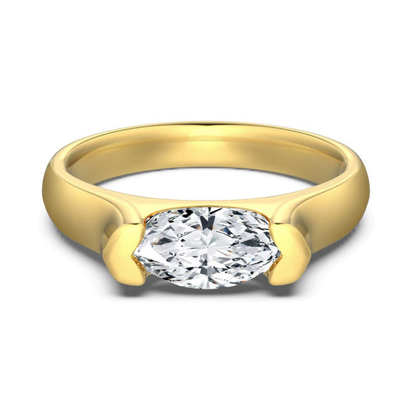 Light Luxury Women's S925 Sterling Silver Ring With Horse Eye Stone Inlaid And Drop Shape Electroplated