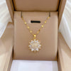 Light Luxury Women's Sunflower Pattern Titanium Steel Water Wave Chain Necklace With Electroplating