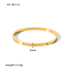 Light Luxury Zircon Golden Titanium Stainless Steel Bracelet With Geometric Style And Electroplating Treatment