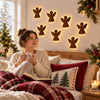 Lightup Wooden Reindeer Wall Sticker Selfadhesive Christmas Decoration With Printed Finish For Festive Home And Commercial Decor