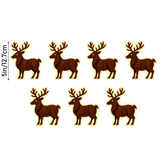 Lightup Wooden Reindeer Wall Sticker Selfadhesive Christmas Decoration With Printed Finish For Festive Home And Commercial Decor