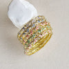 Lily Floral Openwork Enamel Bracelet With Colorful Rhinestone Accents And A Slim Circular Design