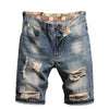 Lined Jeans Men'S Ragged Five-Point Beggar Pants Four Seasons Trendy Brand Personalized Men'S Jeans Jeansmen