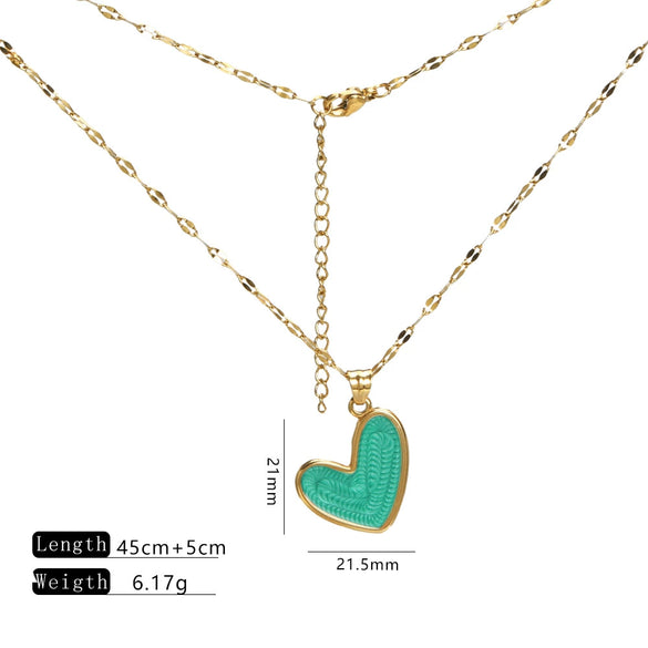 Lip Chain Necklace Stainless Steel Heart Shape Electroplating Little Fresh Style Jewelry